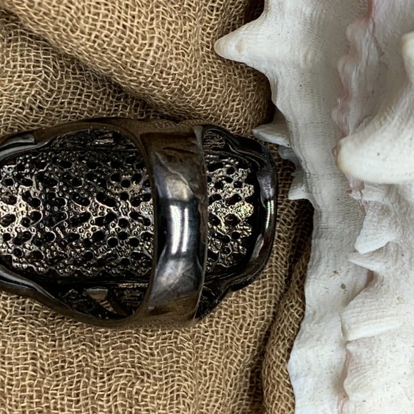 COSTUME RING_BLACK&GLASS - Picture 7 of 8